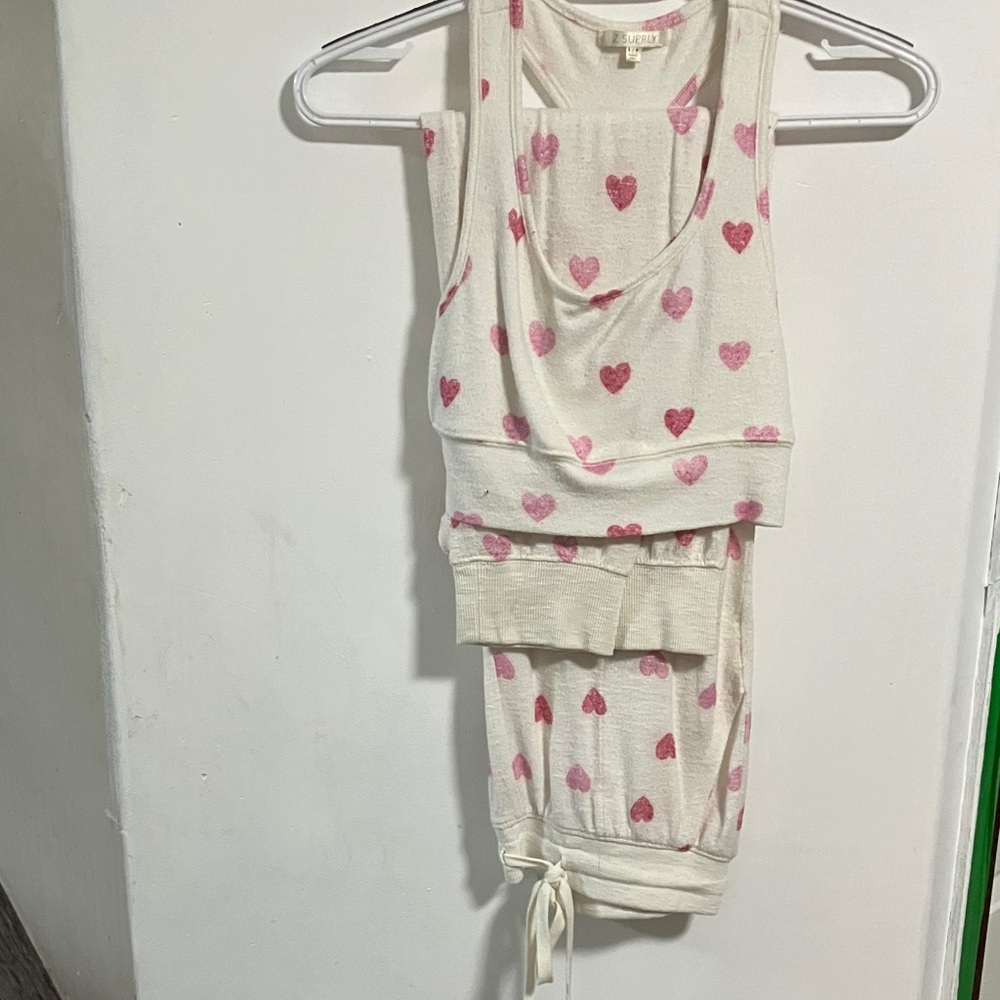 Z Supply Pink Heart Kids Pajama Set